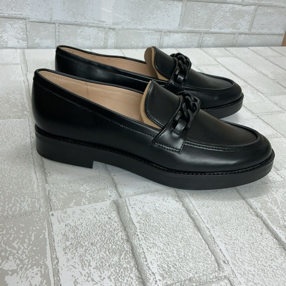 Marc Fisher Black Chain Loafers - Picture 2 of 4